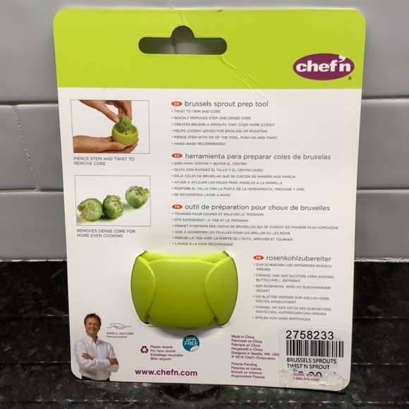 chef'n Twist'n Sprout Brussels Sprout Prep Tool Stem Core Trimmer Remover Gadget - Picture 2 of 5